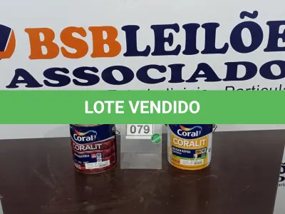 LOTE 079 - 02 LATAS DE TINTAS MARCA COLORAL PARA ESMALTE SINTÉTICO, MADEIRA E METAL NAS CORES ACETINADO E BRILHANTE COM 3,2L CADA.  (NO ESTADO) ATENÇÃO! FAZER A VISITAÇÃO ANTES DE ARREMATAR, NÃO SABEMOS SE FUNCIONA, LEILÃO NÃO TEM GARANTIA E NEM DEVOLUÇÃO, SUJEITO A POSSÍVEIS AVARIAS VISÍVEIS/OCULTAS E/OU AUSÊNCIA DE COMPONENTES.