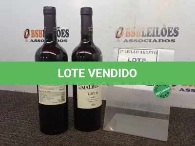 LOTE 034 - 02 GARRAFAS DE VINHO MALBEC SAFRA 2020 ARGENTINO 750ML MARCA LOTE 44. (NO ESTADO) ATENÇÃO! FAZER A VISITAÇÃO ANTES DE ARREMATAR, NÃO SABEMOS SE FUNCIONA, LEILÃO NÃO TEM GARANTIA E NEM DEVOLUÇÃO, SUJEITO A POSSÍVEIS AVARIAS VISÍVEIS/OCULTAS E/OU AUSÊNCIA DE COMPONENTES.