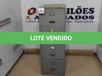 LOTE 343 - 01 ARQUIVO DE AÇO COM 04 GAVETAS. (NO ESTADO) ATENÇÃO! FAZER A VISITAÇÃO ANTES DE ARREMATAR, NÃO SABEMOS SE FUNCIONA, LEILÃO NÃO TEM GARANTIA E NEM DEVOLUÇÃO, SUJEITO A POSSÍVEIS AVARIAS VISÍVEIS/OCULTAS E/OU AUSÊNCIA DE COMPONENTES.