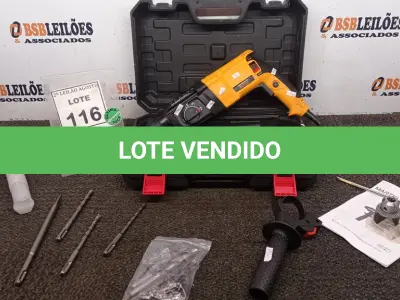 LOTE 116 - 01 MARTELETE E FURADEIRA COM MALETA.  MARCA HAMMERDRILL. (NO ESTADO) ATENÇÃO! FAZER A VISITAÇÃO ANTES DE ARREMATAR, NÃO SABEMOS SE FUNCIONA. LEILÃO NÃO TEM GARANTIA E NEM DEVOLUÇÃO, SUJEITO A POSSÍVEIS AVARIAS VISÍVEIS/OCULTAS E/OU AUSÊNCIA DE COMPONENTES.