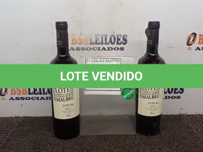 LOTE 057 - 02 GARRAFAS DE VINHO MALBEC SAFRA 2020 ARGENTINO 750ML MARCA LOTE 44. (NO ESTADO) ATENÇÃO! FAZER A VISITAÇÃO ANTES DE ARREMATAR, NÃO SABEMOS SE FUNCIONA, LEILÃO NÃO TEM GARANTIA E NEM DEVOLUÇÃO, SUJEITO A POSSÍVEIS AVARIAS VISÍVEIS/OCULTAS E/OU AUSÊNCIA DE COMPONENTES.