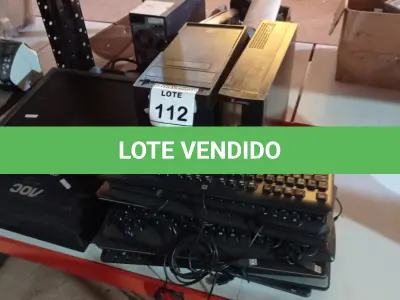 LOTE 112 - 05 MONITORES LCD, 10 TECLADOS DE PC E 02 GABINETES. (NO ESTADO) ATENÇÃO! FAZER A VISITAÇÃO ANTES DE ARREMATAR, NÃO SABEMOS SE FUNCIONA. LEILÃO NÃO TEM GARANTIA E NEM DEVOLUÇÃO, SUJEITO A POSSÍVEIS AVARIAS VISÍVEIS/OCULTAS E/OU AUSÊNCIA DE COMPONENTES.