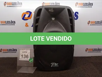 LOTE 136 - 01 CAIXA DE SOM PASSIVA PX-12. (NO ESTADO) ATENÇÃO! FAZER A VISITAÇÃO ANTES DE ARREMATAR, NÃO SABEMOS SE FUNCIONA. LEILÃO NÃO TEM GARANTIA E NEM DEVOLUÇÃO, SUJEITO A POSSÍVEIS AVARIAS VISÍVEIS/OCULTAS E/OU AUSÊNCIA DE COMPONENTES.