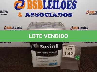 LOTE 132 - 01 BALDE DE TINTA SUVINIL INTERIORES FOSCOS 18L NA COR FOSCO BRANCO. VENCIMENTO 10/2027 (NOVO) (NO ESTADO) ATENÇÃO! FAZER A VISITAÇÃO ANTES DE ARREMATAR, NÃO SABEMOS SE FUNCIONA. LEILÃO NÃO TEM GARANTIA E NEM DEVOLUÇÃO, SUJEITO A POSSÍVEIS AVARIAS VISÍVEIS/OCULTAS E/OU AUSÊNCIA DE COMPONENTES.