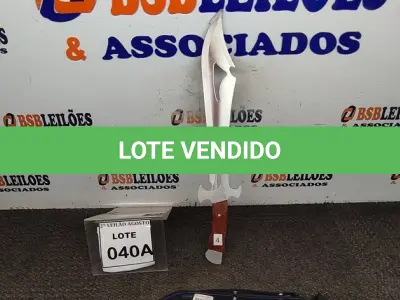 LOTE 040 - 01 FACÃO  IMPORTADA AÇO INOXIDÁVEL CABO EM MADEIRA  FULL TANG BAINHA DE NYLON TAMANHO TOTAL 50CM PESO 526G JÁ AFIADA  . (NO ESTADO) ATENÇÃO! FAZER A VISITAÇÃO ANTES DE ARREMATAR, NÃO SABEMOS SE FUNCIONA. LEILÃO NÃO TEM GARANTIA E NEM DEVOLUÇÃO, SUJEITO A POSSÍVEIS AVARIAS VISÍVEIS/OCULTAS E/OU AUSÊNCIA DE COMPONENTES.