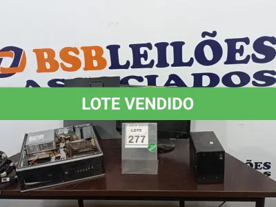 LOTE 277 - 01 CPU, 01 MONITOR E 01 ESTABILIZADOR. (NO ESTADO) ATENÇÃO! FAZER A VISITAÇÃO ANTES DE ARREMATAR, NÃO SABEMOS SE FUNCIONA. LEILÃO NÃO TEM GARANTIA E NEM DEVOLUÇÃO, SUJEITO A POSSÍVEIS AVARIAS VISÍVEIS/OCULTAS E/OU AUSÊNCIA DE COMPONENTES.
