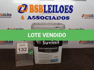 LOTE 132 - 01 BALDE DE TINTA SUVINIL INTERIORES FOSCOS 18L NA COR FOSCO BRANCO. VENCIMENTO 10/2027 (NOVO) (NO ESTADO) ATENÇÃO! FAZER A VISITAÇÃO ANTES DE ARREMATAR, NÃO SABEMOS SE FUNCIONA. LEILÃO NÃO TEM GARANTIA E NEM DEVOLUÇÃO, SUJEITO A POSSÍVEIS AVARIAS VISÍVEIS/OCULTAS E/OU AUSÊNCIA DE COMPONENTES.