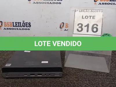LOTE 316 - 01 MINI PC HP ELITEDESK 705. (NO ESTADO) ATENÇÃO! FAZER A VISITAÇÃO ANTES DE ARREMATAR, NÃO SABEMOS SE FUNCIONA. LEILÃO NÃO TEM GARANTIA E NEM DEVOLUÇÃO, SUJEITO A POSSÍVEIS AVARIAS VISÍVEIS/OCULTAS E/OU AUSÊNCIA DE COMPONENTES.