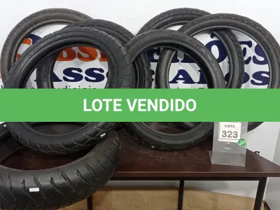 LOTE 323 - 07 PNEUS DE MOTO TAMANHOS DIVRSOS. (NO ESTADO) ATENÇÃO! FAZER A VISITAÇÃO ANTES DE ARREMATAR, NÃO SABEMOS SE FUNCIONA. LEILÃO NÃO TEM GARANTIA E NEM DEVOLUÇÃO, SUJEITO A POSSÍVEIS AVARIAS VISÍVEIS/OCULTAS E/OU AUSÊNCIA DE COMPONENTES.