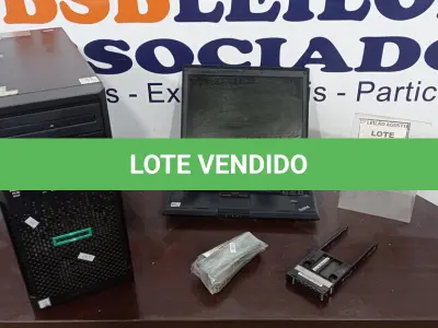 LOTE 325 - 01 SERVIDOR HP DR ML30 G9, 01 GAVETA SERVIDOR, 01 NOTEBBOK LENOVO, 15 MEMÓRIAS PARA PC. (NO ESTADO) ATENÇÃO! FAZER A VISITAÇÃO ANTES DE ARREMATAR, NÃO SABEMOS SE FUNCIONA. LEILÃO NÃO TEM GARANTIA E NEM DEVOLUÇÃO, SUJEITO A POSSÍVEIS AVARIAS VISÍVEIS/OCULTAS E/OU AUSÊNCIA DE COMPONENTES.