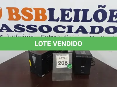 LOTE 208 - 02 NOBREAKS APC. (NO ESTADO) ATENÇÃO! FAZER A VISITAÇÃO ANTES DE ARREMATAR, NÃO SABEMOS SE FUNCIONA, LEILÃO NÃO TEM GARANTIA E NEM DEVOLUÇÃO, SUJEITO A POSSÍVEIS AVARIAS VISÍVEIS/OCULTAS E/OU AUSÊNCIA DE COMPONENTES.