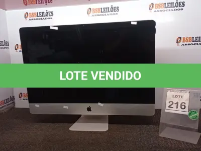 LOTE 216 - 01 IMAC APPLE. (NO ESTADO) ATENÇÃO! FAZER A VISITAÇÃO ANTES DE ARREMATAR, NÃO SABEMOS SE FUNCIONA, LEILÃO NÃO TEM GARANTIA E NEM DEVOLUÇÃO, SUJEITO A POSSÍVEIS AVARIAS VISÍVEIS/OCULTAS E/OU AUSÊNCIA DE COMPONENTES.