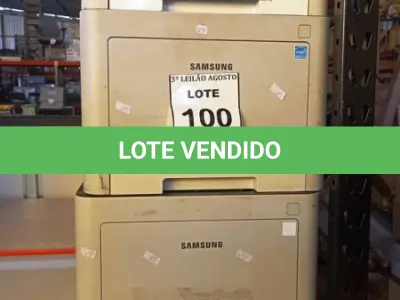 LOTE 100 - 03 IMPRESSORAS MARCA SAMSUNG. (NO ESTADO) ATENÇÃO! FAZER A VISITAÇÃO ANTES DE ARREMATAR, NÃO SABEMOS SE FUNCIONA, LEILÃO NÃO TEM GARANTIA E NEM DEVOLUÇÃO, SUJEITO A POSSÍVEIS AVARIAS VISÍVEIS/OCULTAS E/OU AUSÊNCIA DE COMPONENTES.