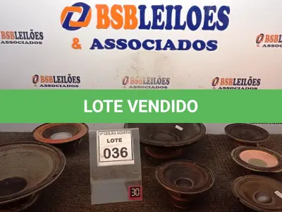 LOTE 036 - 07 ALTO FALANTES DE TAMANHOS DIVERSOS. (NO ESTADO) ATENÇÃO! FAZER A VISITAÇÃO ANTES DE ARREMATAR, NÃO SABEMOS SE FUNCIONA, LEILÃO NÃO TEM GARANTIA E NEM DEVOLUÇÃO, SUJEITO A POSSÍVEIS AVARIAS VISÍVEIS/OCULTAS E/OU AUSÊNCIA DE COMPONENTES.