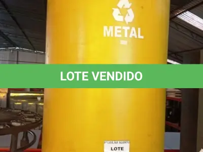 LOTE 090 - 01 LIXEIRA GRANDE REDONDA COM TAMPA. (NO ESTADO) ATENÇÃO! FAZER A VISITAÇÃO ANTES DE ARREMATAR, NÃO SABEMOS SE FUNCIONA, LEILÃO NÃO TEM GARANTIA E NEM DEVOLUÇÃO, SUJEITO A POSSÍVEIS AVARIAS VISÍVEIS/OCULTAS E/OU AUSÊNCIA DE COMPONENTES.
