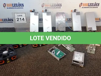 LOTE 214 - 06 MÓDULOS DE VENTOINHA, 04 FONTES DE ALIMENTAÇÃO PARA SERVIDORES, 02 HD PARA SERVIDOR, 02 PLACAS DE REDE E 01 FONTE CHAVEADA. (NO ESTADO) ATENÇÃO! FAZER A VISITAÇÃO ANTES DE ARREMATAR, NÃO SABEMOS SE FUNCIONA, LEILÃO NÃO TEM GARANTIA E NEM DEVOLUÇÃO, SUJEITO A POSSÍVEIS AVARIAS VISÍVEIS/OCULTAS E/OU AUSÊNCIA DE COMPONENTES.