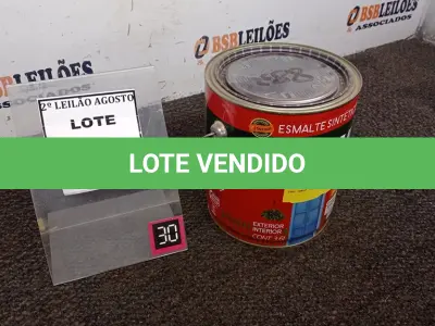 LOTE 510 - 01 LATA DE ESMALTE SINTÉTICO COM 3,6L NA COR BRILHANTE AZUL FRANÇA MARCA GLASURIT. (NO ESTADO) ATENÇÃO! FAZER A VISITAÇÃO ANTES DE ARREMATAR, NÃO SABEMOS SE FUNCIONA, LEILÃO NÃO TEM GARANTIA E NEM DEVOLUÇÃO, SUJEITO A POSSÍVEIS AVARIAS VISÍVEIS/OCULTAS E/OU AUSÊNCIA DE COMPONENTES.