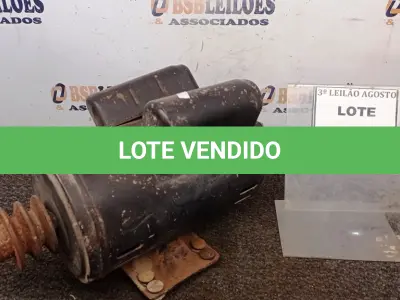 LOTE 086 - 01 MOTOR ELÉTRICO MONOFÁSICO. (NO ESTADO) ATENÇÃO! FAZER A VISITAÇÃO ANTES DE ARREMATAR, NÃO SABEMOS SE FUNCIONA, LEILÃO NÃO TEM GARANTIA E NEM DEVOLUÇÃO, SUJEITO A POSSÍVEIS AVARIAS VISÍVEIS/OCULTAS E/OU AUSÊNCIA DE COMPONENTES.