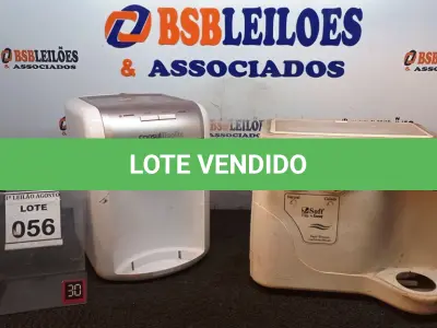 LOTE 056 - 02 PURIFICADORES DE ÁGUA. (NO ESTADO) ATENÇÃO! FAZER A VISITAÇÃO ANTES DE ARREMATAR, NÃO SABEMOS SE FUNCIONA, LEILÃO NÃO TEM GARANTIA E NEM DEVOLUÇÃO, SUJEITO A POSSÍVEIS AVARIAS VISÍVEIS/OCULTAS E/OU AUSÊNCIA DE COMPONENTES.