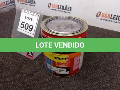 LOTE 509 - 01 LATA DE ESMALTE SINTÉTICO COM 3,6L NA COR BRILHANTE AZUL REAL MARCA GLASURIT. (NO ESTADO) ATENÇÃO! FAZER A VISITAÇÃO ANTES DE ARREMATAR, NÃO SABEMOS SE FUNCIONA, LEILÃO NÃO TEM GARANTIA E NEM DEVOLUÇÃO, SUJEITO A POSSÍVEIS AVARIAS VISÍVEIS/OCULTAS E/OU AUSÊNCIA DE COMPONENTES.
