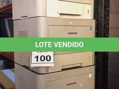 LOTE 100 - 03 IMPRESSORAS MARCA SAMSUNG. (NO ESTADO) ATENÇÃO! FAZER A VISITAÇÃO ANTES DE ARREMATAR, NÃO SABEMOS SE FUNCIONA, LEILÃO NÃO TEM GARANTIA E NEM DEVOLUÇÃO, SUJEITO A POSSÍVEIS AVARIAS VISÍVEIS/OCULTAS E/OU AUSÊNCIA DE COMPONENTES.