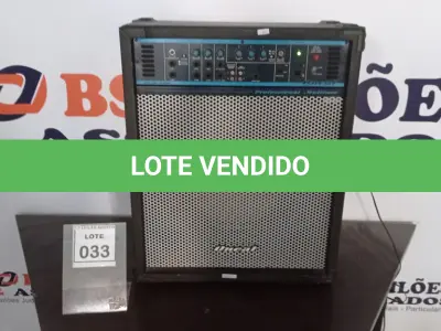 LOTE 033 - 01 CAIXA AMPLIFICADORA. (NO ESTADO) ATENÇÃO! FAZER A VISITAÇÃO ANTES DE ARREMATAR, NÃO SABEMOS SE FUNCIONA, LEILÃO NÃO TEM GARANTIA E NEM DEVOLUÇÃO, SUJEITO A POSSÍVEIS AVARIAS VISÍVEIS/OCULTAS E/OU AUSÊNCIA DE COMPONENTES.