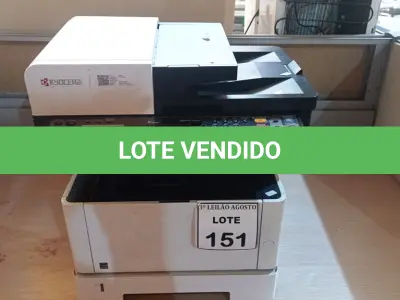 LOTE 151 - 01 IMPRESSORA KYOCERA MODELO M2040DN. (NO ESTADO) ATENÇÃO! FAZER A VISITAÇÃO ANTES DE ARREMATAR, NÃO SABEMOS SE FUNCIONA, LEILÃO NÃO TEM GARANTIA E NEM DEVOLUÇÃO, SUJEITO A POSSÍVEIS AVARIAS VISÍVEIS/OCULTAS E/OU AUSÊNCIA DE COMPONENTES.