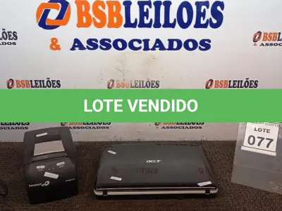 LOTE 077 - 01 IMPRESSORA TÉRMICA MARCA BEMATECH E 01 NOTEBOOK ACER COM FONTE. (NO ESTADO) ATENÇÃO! FAZER A VISITAÇÃO ANTES DE ARREMATAR, NÃO SABEMOS SE FUNCIONA, LEILÃO NÃO TEM GARANTIA E NEM DEVOLUÇÃO, SUJEITO A POSSÍVEIS AVARIAS VISÍVEIS/OCULTAS E/OU AUSÊNCIA DE COMPONENTES.