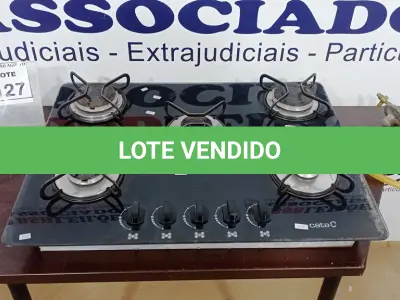 LOTE 127 - 01 COOKTOP 05 BOCAS MARCA CATA E 01 PEGADOR DE CARVÃO. (NO ESTADO) ATENÇÃO! FAZER A VISITAÇÃO ANTES DE ARREMATAR, NÃO SABEMOS SE FUNCIONA, LEILÃO NÃO TEM GARANTIA E NEM DEVOLUÇÃO, SUJEITO A POSSÍVEIS AVARIAS VISÍVEIS/OCULTAS E/OU AUSÊNCIA DE COMPONENTES.