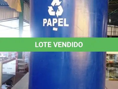 LOTE 022 - 01 LIXEIRA GRANDE REDONDA COM TAMPA. (NO ESTADO) ATENÇÃO! FAZER A VISITAÇÃO ANTES DE ARREMATAR, NÃO SABEMOS SE FUNCIONA, LEILÃO NÃO TEM GARANTIA E NEM DEVOLUÇÃO, SUJEITO A POSSÍVEIS AVARIAS VISÍVEIS/OCULTAS E/OU AUSÊNCIA DE COMPONENTES.