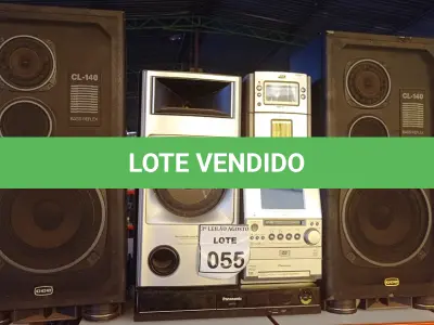 LOTE 055 - 01 APARELHO DE DVD, 01MICRO COMPONENTE SYSTEM, 01 RECEIVER SYSTEM E 03 CAIXAS DE SOM. (NO ESTADO) ATENÇÃO! FAZER A VISITAÇÃO ANTES DE ARREMATAR, NÃO SABEMOS SE FUNCIONA, LEILÃO NÃO TEM GARANTIA E NEM DEVOLUÇÃO, SUJEITO A POSSÍVEIS AVARIAS VISÍVEIS/OCULTAS E/OU AUSÊNCIA DE COMPONENTES.