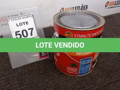 LOTE 507 - 01 LATA DE ESMALTE SINTÉTICO COM 3,6L NA COR BRILHANTE VERDE PRIMAVERA MARCA GLASURIT. (NO ESTADO) ATENÇÃO! FAZER A VISITAÇÃO ANTES DE ARREMATAR, NÃO SABEMOS SE FUNCIONA, LEILÃO NÃO TEM GARANTIA E NEM DEVOLUÇÃO, SUJEITO A POSSÍVEIS AVARIAS VISÍVEIS/OCULTAS E/OU AUSÊNCIA DE COMPONENTES.