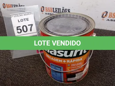 LOTE 507 - 01 LATA DE ESMALTE SINTÉTICO COM 3,6L NA COR BRILHANTE VERDE PRIMAVERA MARCA GLASURIT. (NO ESTADO) ATENÇÃO! FAZER A VISITAÇÃO ANTES DE ARREMATAR, NÃO SABEMOS SE FUNCIONA, LEILÃO NÃO TEM GARANTIA E NEM DEVOLUÇÃO, SUJEITO A POSSÍVEIS AVARIAS VISÍVEIS/OCULTAS E/OU AUSÊNCIA DE COMPONENTES.