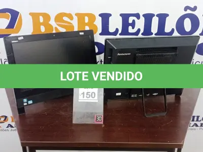 LOTE 150 - 02 ALL IN ONE MARCA LENOVO. (NO ESTADO) ATENÇÃO! FAZER A VISITAÇÃO ANTES DE ARREMATAR, NÃO SABEMOS SE FUNCIONA, LEILÃO NÃO TEM GARANTIA E NEM DEVOLUÇÃO, SUJEITO A POSSÍVEIS AVARIAS VISÍVEIS/OCULTAS E/OU AUSÊNCIA DE COMPONENTES.