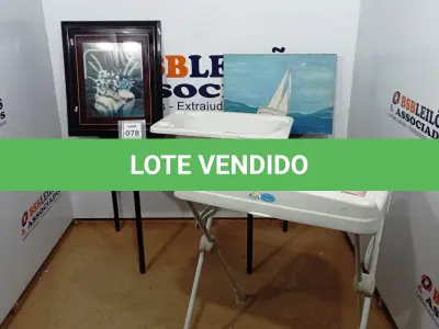 LOTE 078 - 01 BANHEIRA PARA BEBÊ E 02 QUADROS. (NO ESTADO) ATENÇÃO! FAZER A VISITAÇÃO ANTES DE ARREMATAR, NÃO SABEMOS SE FUNCIONA, LEILÃO NÃO TEM GARANTIA E NEM DEVOLUÇÃO, SUJEITO A POSSÍVEIS AVARIAS VISÍVEIS/OCULTAS E/OU AUSÊNCIA DE COMPONENTES.