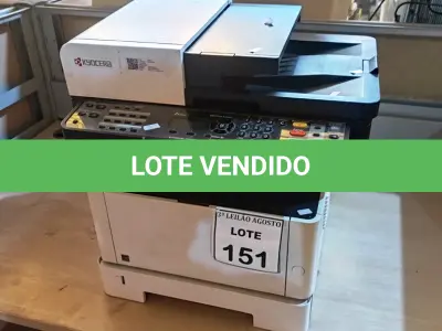 LOTE 151 - 01 IMPRESSORA KYOCERA MODELO M2040DN. (NO ESTADO) ATENÇÃO! FAZER A VISITAÇÃO ANTES DE ARREMATAR, NÃO SABEMOS SE FUNCIONA, LEILÃO NÃO TEM GARANTIA E NEM DEVOLUÇÃO, SUJEITO A POSSÍVEIS AVARIAS VISÍVEIS/OCULTAS E/OU AUSÊNCIA DE COMPONENTES.