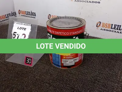 LOTE 510 - 01 LATA DE ESMALTE SINTÉTICO COM 3,6L NA COR BRILHANTE AZUL FRANÇA MARCA GLASURIT. (NO ESTADO) ATENÇÃO! FAZER A VISITAÇÃO ANTES DE ARREMATAR, NÃO SABEMOS SE FUNCIONA, LEILÃO NÃO TEM GARANTIA E NEM DEVOLUÇÃO, SUJEITO A POSSÍVEIS AVARIAS VISÍVEIS/OCULTAS E/OU AUSÊNCIA DE COMPONENTES.