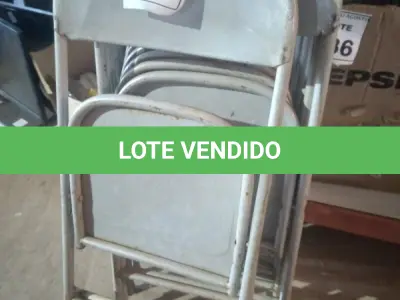 LOTE 330 - 08 CADEIRAS DE FERRO DOBRÁVEIS.(NO ESTADO) ATENÇÃO! FAZER A VISITAÇÃO ANTES DE ARREMATAR, NÃO SABEMOS SE FUNCIONA. LEILÃO NÃO TEM GARANTIA E NEM DEVOLUÇÃO, SUJEITO A POSSÍVEIS AVARIAS VISÍVEIS/OCULTAS E/OU AUSÊNCIA DE COMPONENTES.