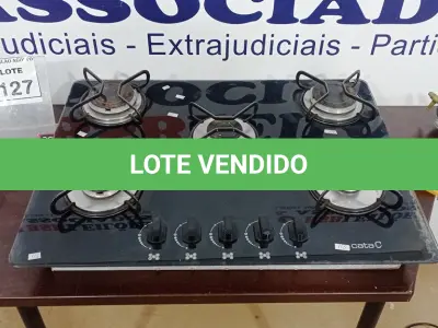 LOTE 127 - 01 COOKTOP 05 BOCAS MARCA CATA E 01 PEGADOR DE CARVÃO. (NO ESTADO) ATENÇÃO! FAZER A VISITAÇÃO ANTES DE ARREMATAR, NÃO SABEMOS SE FUNCIONA, LEILÃO NÃO TEM GARANTIA E NEM DEVOLUÇÃO, SUJEITO A POSSÍVEIS AVARIAS VISÍVEIS/OCULTAS E/OU AUSÊNCIA DE COMPONENTES.