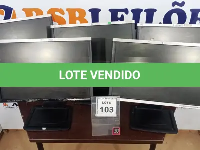 LOTE 103 - 05 MONITORES MARCA HP. (NO ESTADO) ATENÇÃO! FAZER A VISITAÇÃO ANTES DE ARREMATAR, NÃO SABEMOS SE FUNCIONA, LEILÃO NÃO TEM GARANTIA E NEM DEVOLUÇÃO, SUJEITO A POSSÍVEIS AVARIAS VISÍVEIS/OCULTAS E/OU AUSÊNCIA DE COMPONENTES.