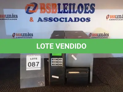 LOTE 087 - 01 IMPRESSORA DE ETIQUETAS MARCA TSC. (NO ESTADO) ATENÇÃO! FAZER A VISITAÇÃO ANTES DE ARREMATAR, NÃO SABEMOS SE FUNCIONA, LEILÃO NÃO TEM GARANTIA E NEM DEVOLUÇÃO, SUJEITO A POSSÍVEIS AVARIAS VISÍVEIS/OCULTAS E/OU AUSÊNCIA DE COMPONENTES.