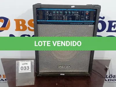 LOTE 033 - 01 CAIXA AMPLIFICADORA. (NO ESTADO) ATENÇÃO! FAZER A VISITAÇÃO ANTES DE ARREMATAR, NÃO SABEMOS SE FUNCIONA, LEILÃO NÃO TEM GARANTIA E NEM DEVOLUÇÃO, SUJEITO A POSSÍVEIS AVARIAS VISÍVEIS/OCULTAS E/OU AUSÊNCIA DE COMPONENTES.