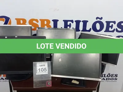 LOTE 105 - 05 MONITORES MARCA HP. (NO ESTADO) ATENÇÃO! FAZER A VISITAÇÃO ANTES DE ARREMATAR, NÃO SABEMOS SE FUNCIONA, LEILÃO NÃO TEM GARANTIA E NEM DEVOLUÇÃO, SUJEITO A POSSÍVEIS AVARIAS VISÍVEIS/OCULTAS E/OU AUSÊNCIA DE COMPONENTES.