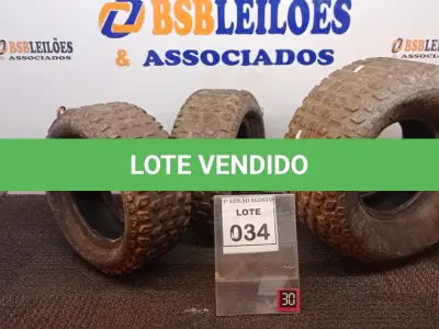 LOTE 034 - 02 PNEUS 14.5 X 6.0-8 E 01 18 X 9.0-8. (NO ESTADO) ATENÇÃO! FAZER A VISITAÇÃO ANTES DE ARREMATAR, NÃO SABEMOS SE FUNCIONA, LEILÃO NÃO TEM GARANTIA E NEM DEVOLUÇÃO, SUJEITO A POSSÍVEIS AVARIAS VISÍVEIS/OCULTAS E/OU AUSÊNCIA DE COMPONENTES.