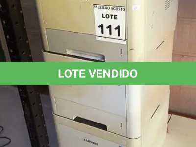 LOTE 111 - 03 IMPRESSORAS MARCA SAMSUNG. (NO ESTADO) ATENÇÃO! FAZER A VISITAÇÃO ANTES DE ARREMATAR, NÃO SABEMOS SE FUNCIONA, LEILÃO NÃO TEM GARANTIA E NEM DEVOLUÇÃO, SUJEITO A POSSÍVEIS AVARIAS VISÍVEIS/OCULTAS E/OU AUSÊNCIA DE COMPONENTES.