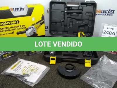 LOTE 240 - 01 ESMERILHADEIRA COM DUAS BATERIAS 21V 3.0AH 125MM (NO ESTADO) ATENÇÃO! FAZER A VISITAÇÃO ANTES DE ARREMATAR, NÃO SABEMOS SE FUNCIONA. LEILÃO NÃO TEM GARANTIA E NEM DEVOLUÇÃO, SUJEITO A POSSÍVEIS AVARIAS VISÍVEIS/OCULTAS E/OU AUSÊNCIA DE COMPONENTES.