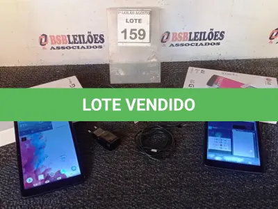 LOTE 159 - 02 TABLETS GPAD 4G MARCA LG. (NO ESTADO) ATENÇÃO! FAZER A VISITAÇÃO ANTES DE ARREMATAR, NÃO SABEMOS SE FUNCIONA, LEILÃO NÃO TEM GARANTIA E NEM DEVOLUÇÃO, SUJEITO A POSSÍVEIS AVARIAS VISÍVEIS/OCULTAS E/OU AUSÊNCIA DE COMPONENTES.