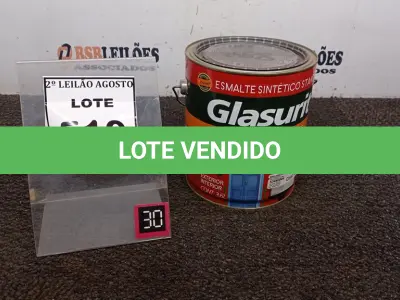 LOTE 510 - 01 LATA DE ESMALTE SINTÉTICO COM 3,6L NA COR BRILHANTE AZUL FRANÇA MARCA GLASURIT. (NO ESTADO) ATENÇÃO! FAZER A VISITAÇÃO ANTES DE ARREMATAR, NÃO SABEMOS SE FUNCIONA, LEILÃO NÃO TEM GARANTIA E NEM DEVOLUÇÃO, SUJEITO A POSSÍVEIS AVARIAS VISÍVEIS/OCULTAS E/OU AUSÊNCIA DE COMPONENTES.