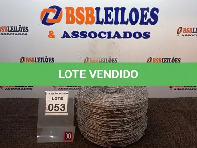 LOTE 053 - 01 ROLO DE ARAME FARPADO COM 500M. (NO ESTADO) ATENÇÃO! FAZER A VISITAÇÃO ANTES DE ARREMATAR, NÃO SABEMOS SE FUNCIONA, LEILÃO NÃO TEM GARANTIA E NEM DEVOLUÇÃO, SUJEITO A POSSÍVEIS AVARIAS VISÍVEIS/OCULTAS E/OU AUSÊNCIA DE COMPONENTES.