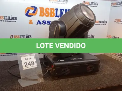 LOTE 248 - 01 MOVING HEAD. (NO ESTADO) ATENÇÃO! FAZER A VISITAÇÃO ANTES DE ARREMATAR, NÃO SABEMOS SE FUNCIONA, LEILÃO NÃO TEM GARANTIA E NEM DEVOLUÇÃO, SUJEITO A POSSÍVEIS AVARIAS VISÍVEIS/OCULTAS E/OU AUSÊNCIA DE COMPONENTES.